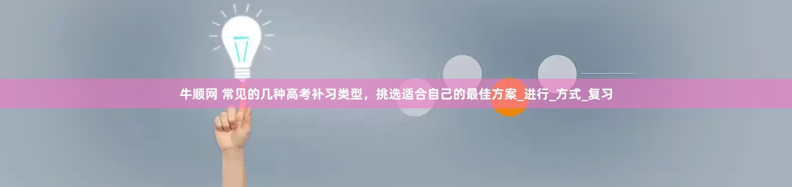 牛顺网 常见的几种高考补习类型，挑选适合自己的最佳方案_进行_方式_复习